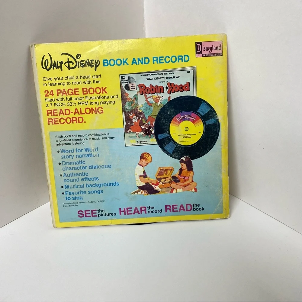 Vintage The Wizard of Oz Book & Vinyl Record See Hear Read Disney 1978 Classic